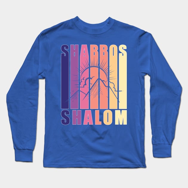 Shabbos Shalom Vintage Sunset Long Sleeve T-Shirt by DPattonPD